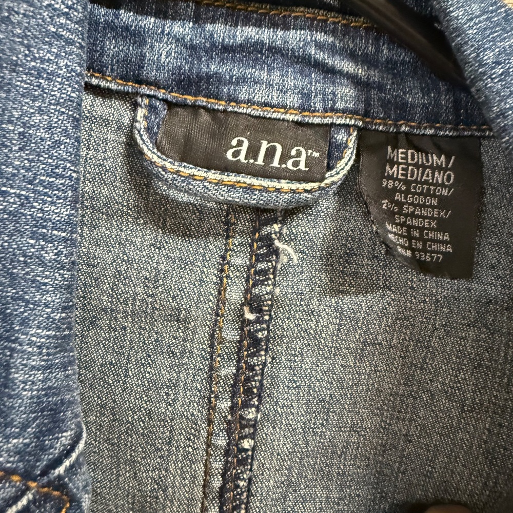 A.N.A Denim Jacket single breasted, Med, Blazer - Picture 2 of 4